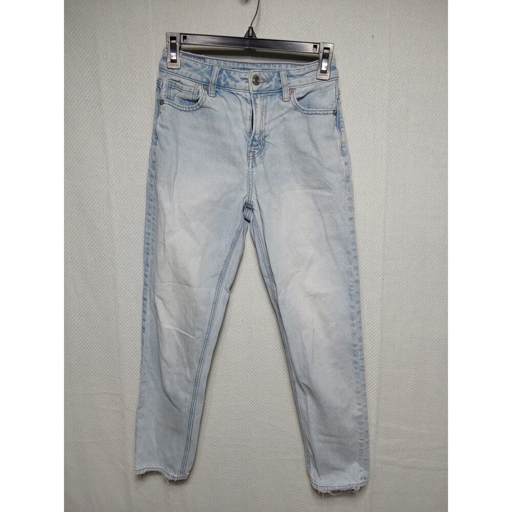 American Eagle Mom Jeans Size 0 Short Strigid Light Wash Denim #D84